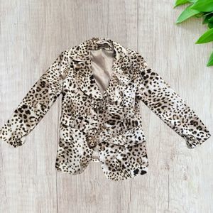 Fenn Wright Manson Silk Leopard Print Blazer/Jacket